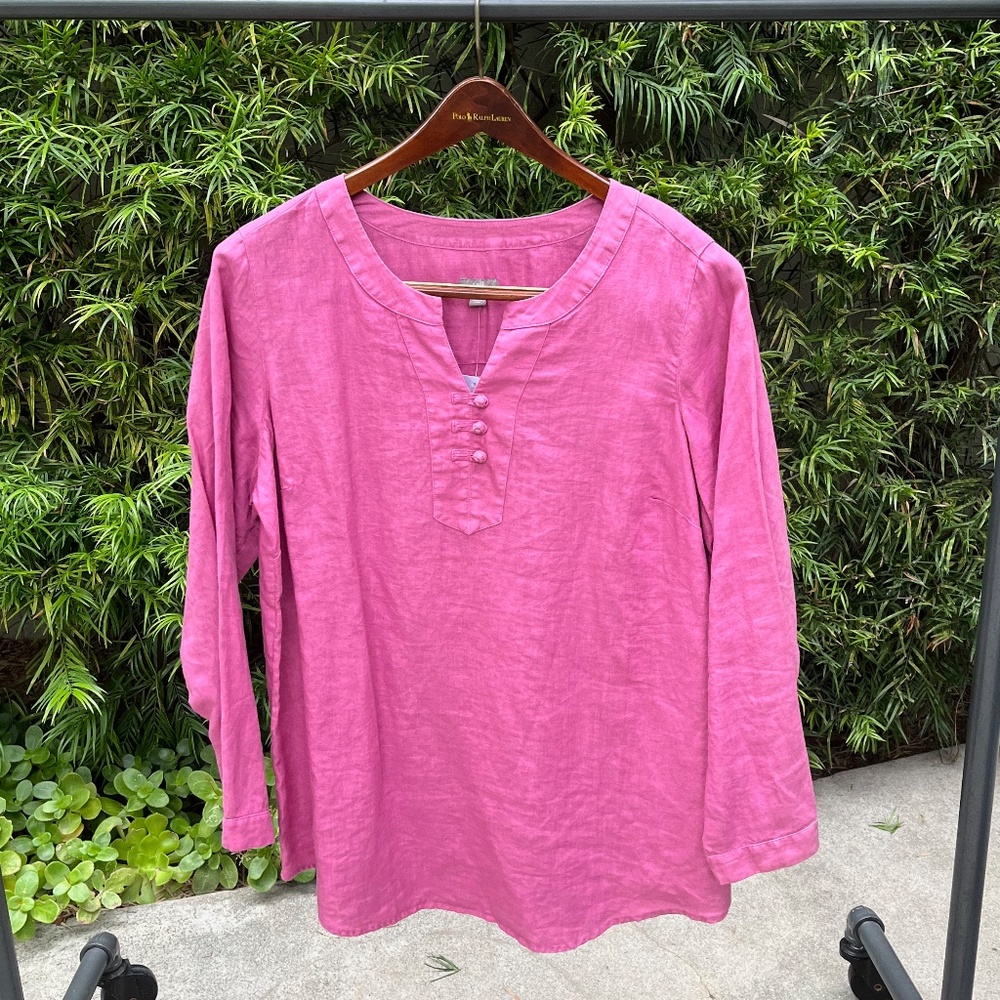 NWT J. Jill Pink Linen Tunic Women's 1X